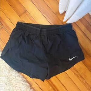 Nike Women's Black Athletic Running Shorts with Reflective Swoosh